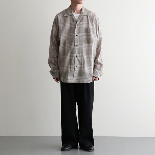 OPEN COLLAR L/S SHIRT #SAGE CHECK [M26A18SH01C]