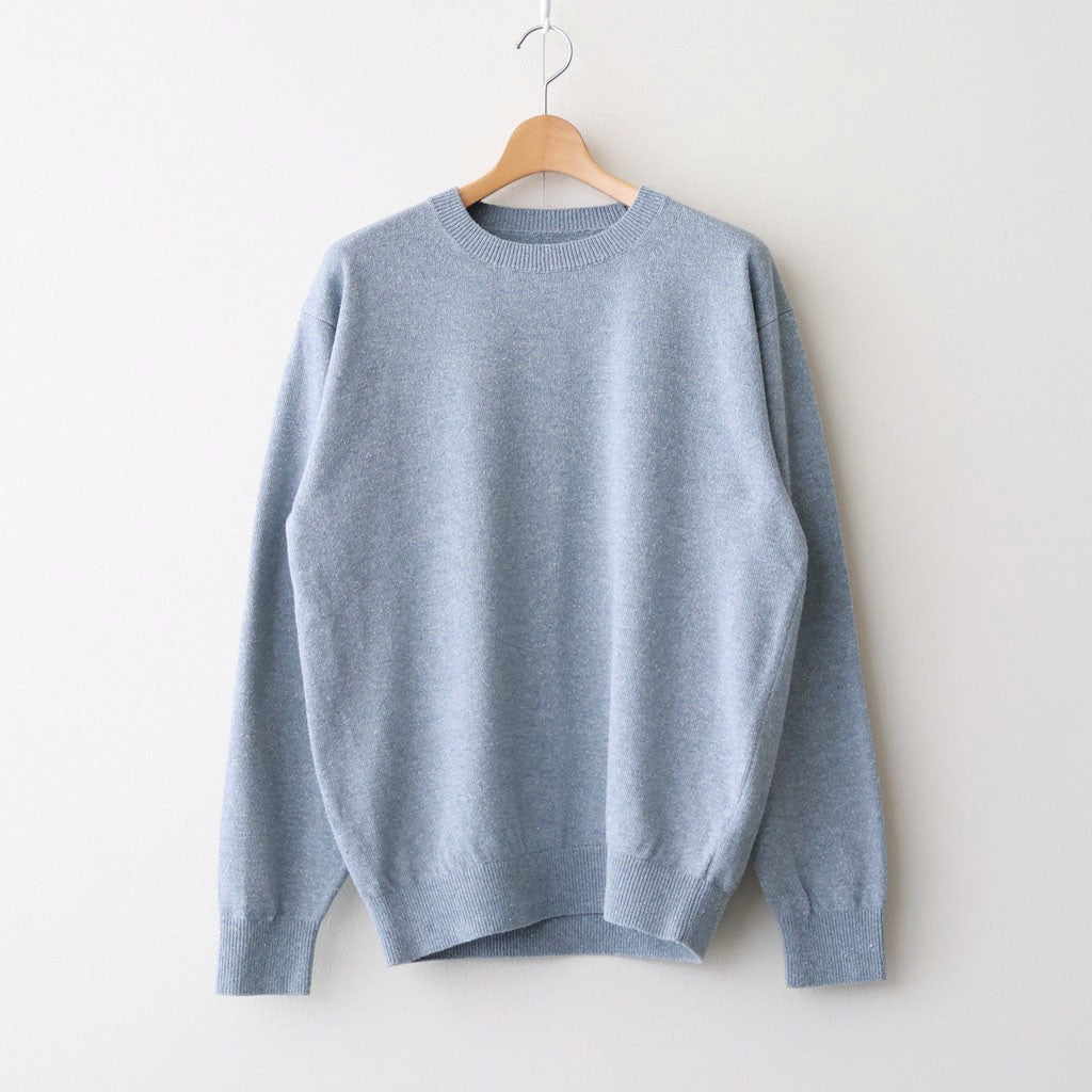 REVIVAL SILK CREW NECK #GRAYISH SAX [BN-26SM-041]