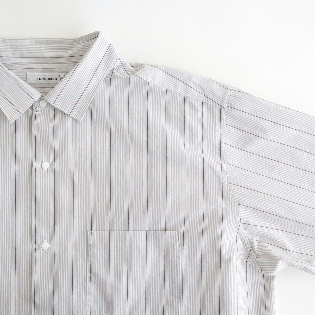 Regular Collar Stripe Wind Shirt #Gray [S26SG086]