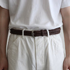LEATHER MESH BELT #BROWN [PMAT-AC07]