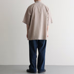 Hard Twist Chambray Work Shirt S/S #Beige [bROOTS26S4]