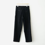 MIXED-WALE CORDUROY NOTUCK SLACKS #BLACK [26W-BIS-PT15]