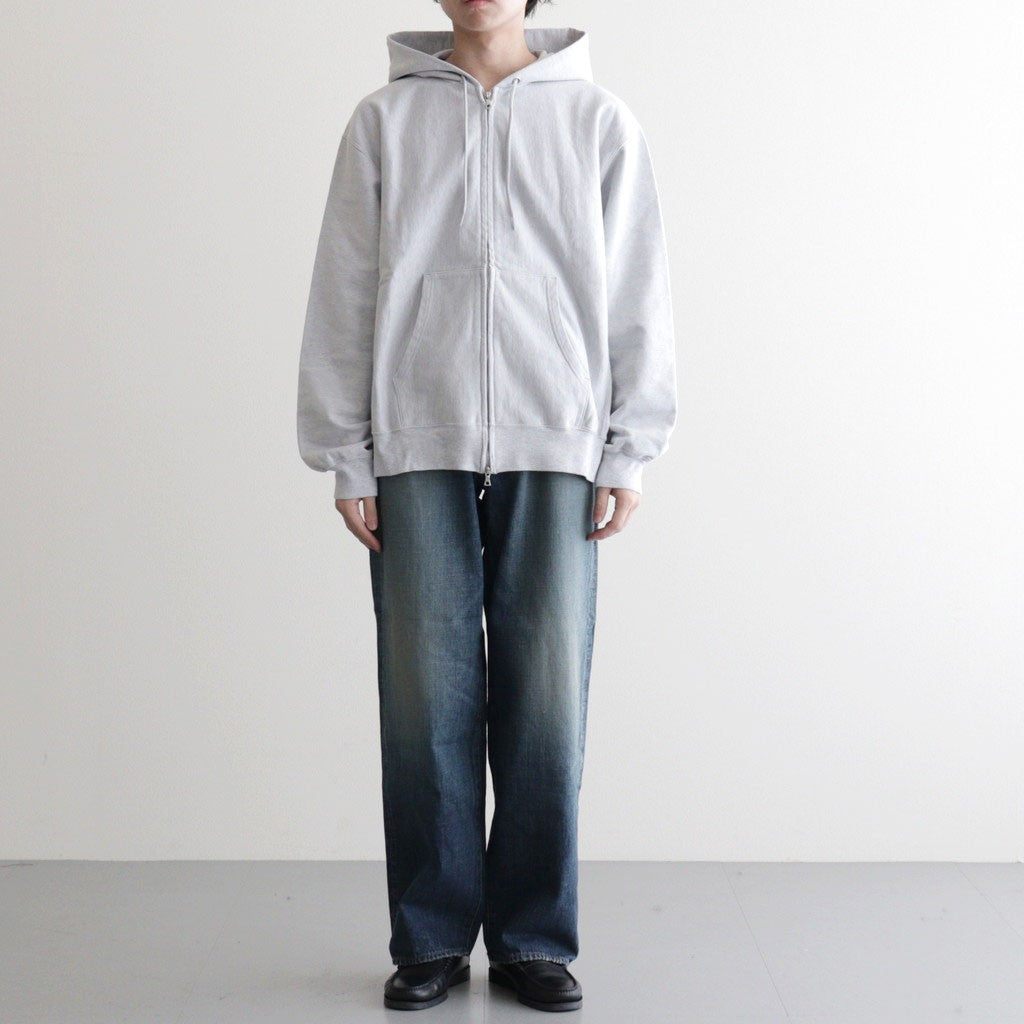 Thin-Sweat Hoodie Zip #HeatherWhite [bROOTS25S24S26]
