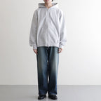 Thin-Sweat Hoodie Zip #HeatherWhite [bROOTS25S24S26]