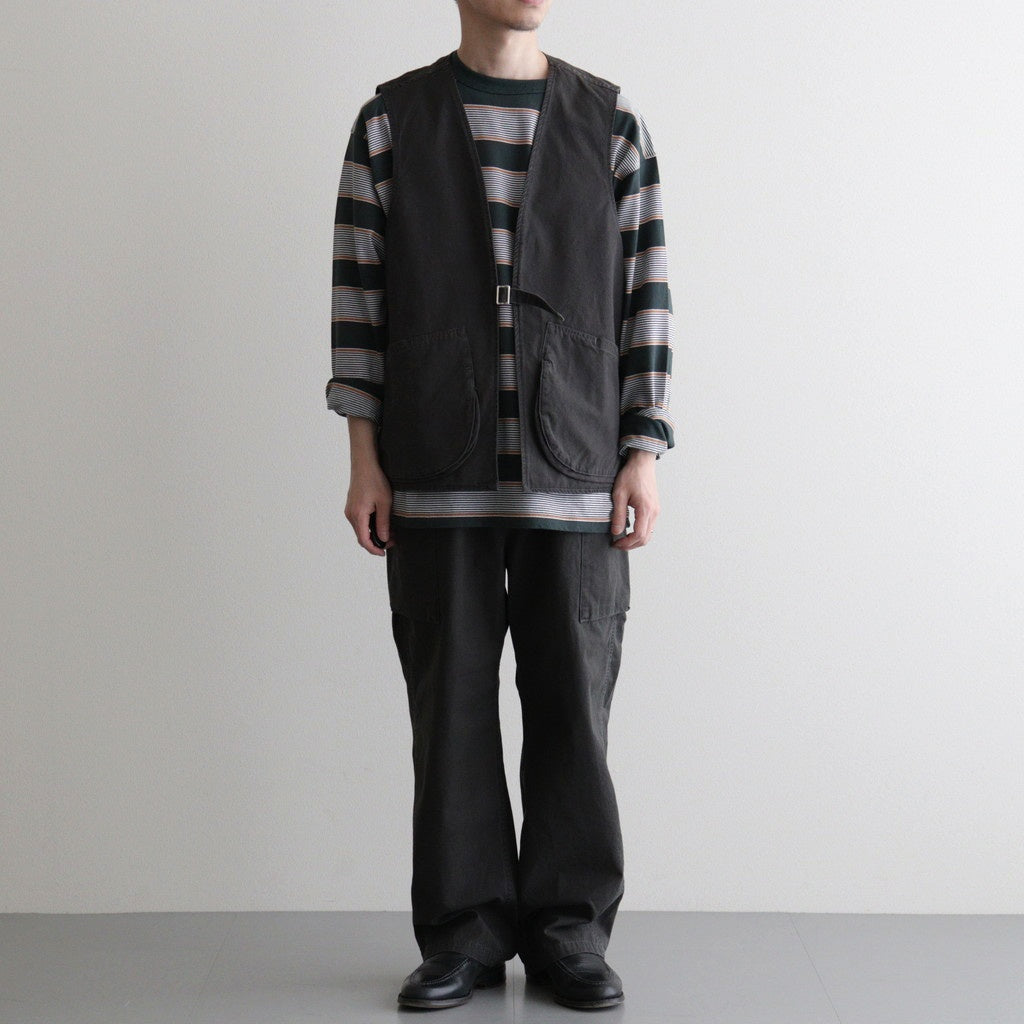 POPLIN CLOTH HUNTING VEST #FADED CHARCOAL [PMAV-VT01]