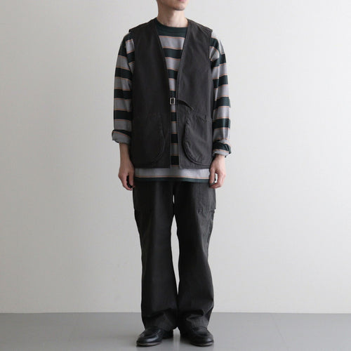POPLIN CLOTH HUNTING VEST #FADED CHARCOAL [PMAV-VT01]