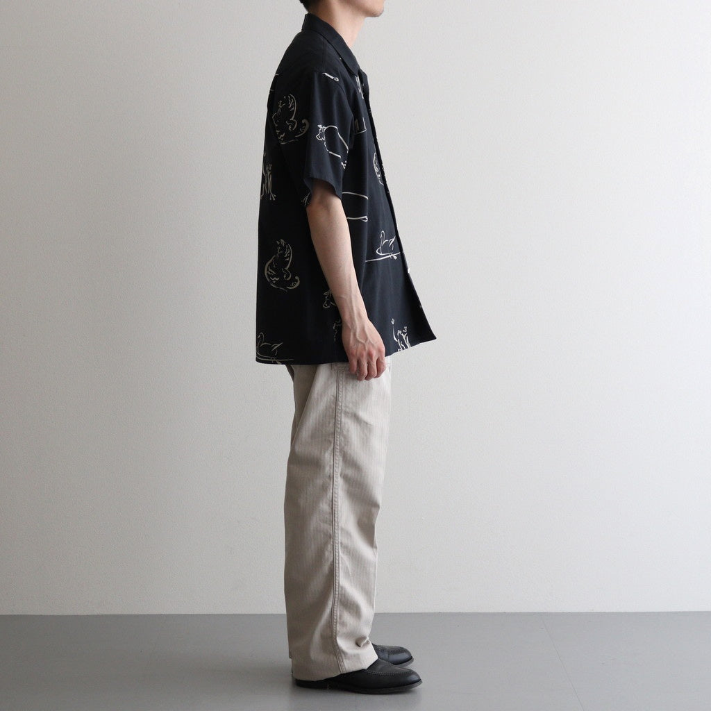 PATINA HERRINGBONE GATHERING TROUSER #BONE [251OJ-PT07]