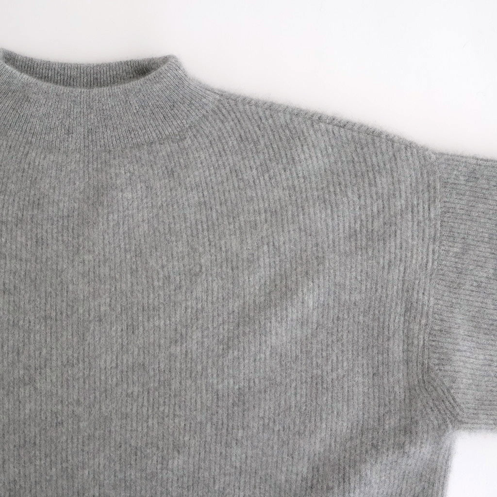 CASHMERE FOX FINGERHOLE BOAT NECK #GRAY [BN-25FL-041]