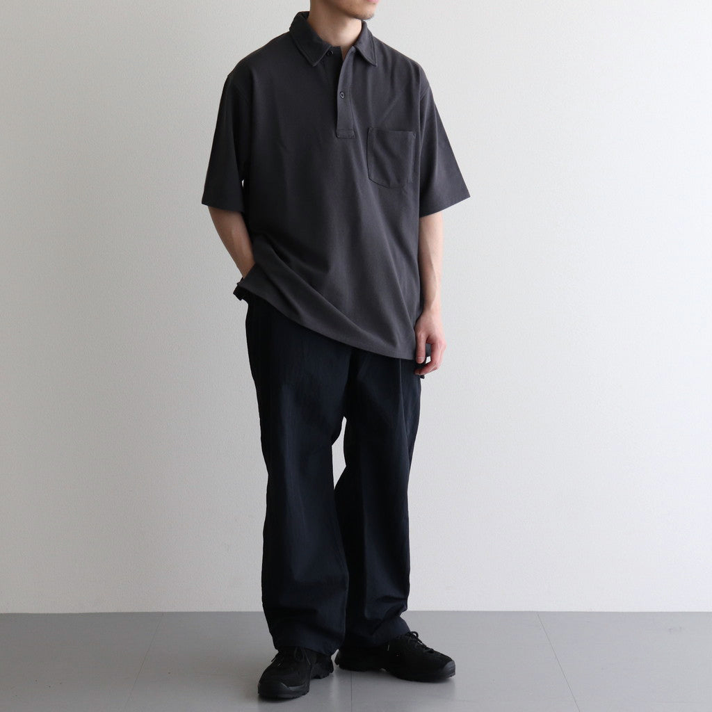 Moss Stitch Field Big Polo #Charcoal [N25SH091] - Diffusion 三重県
