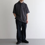 Moss Stitch Field Big Polo #Charcoal [N25SH091]