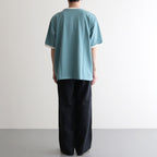 Co/Silk Nep Ringer Tee #DustTurquoise-BODY×Ivory [BHS25S039]