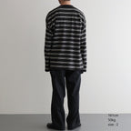 BORDER LONG SLEEVE TOP #GRAPHITExYELLOW [PMAT-CL02]