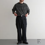 BORDER LONG SLEEVE TOP #GRAPHITExYELLOW [PMAT-CL02]