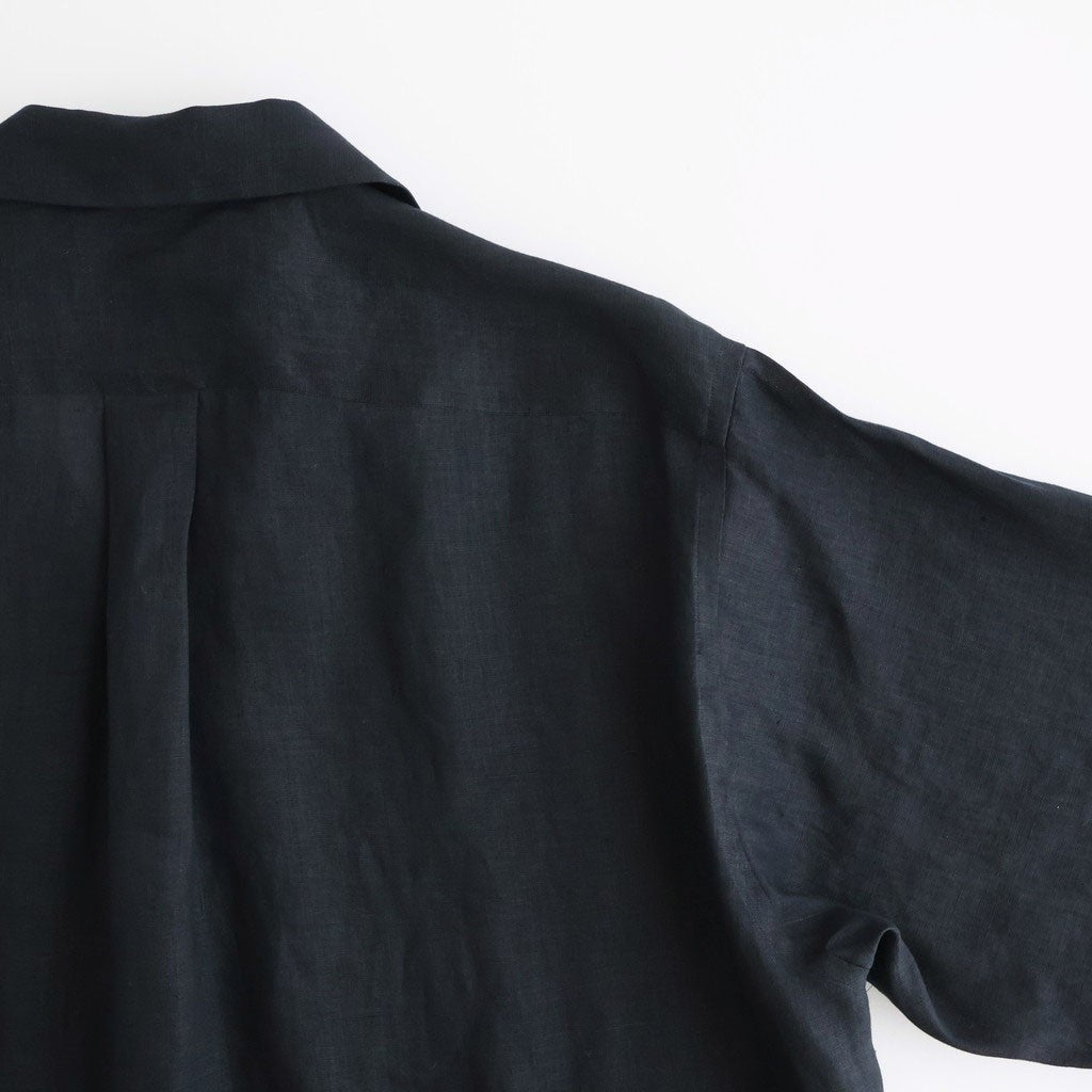 NEW OPEN COLLAR S/S SHIRT #BLACK [A26B05SH01B]
