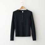 Classic Rib Henley-neck L/S #Black [bROOTS24F006WF26]