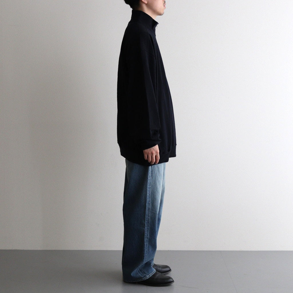 Co/Silk Nep Harf-Zip #BlackNavy [BHS24F038Si] – Diffusion