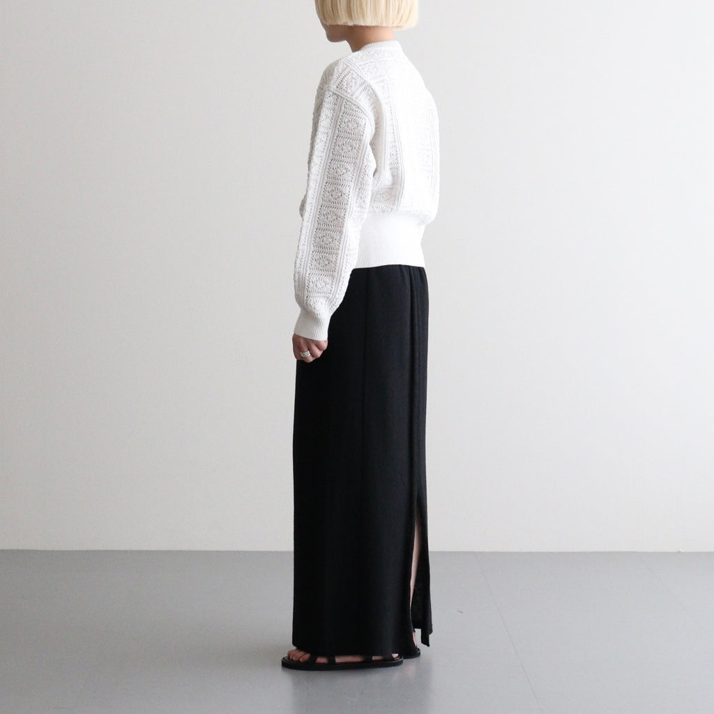 Cotton Linen Poly Pencel Skirt #Black [NEP-SS2632]