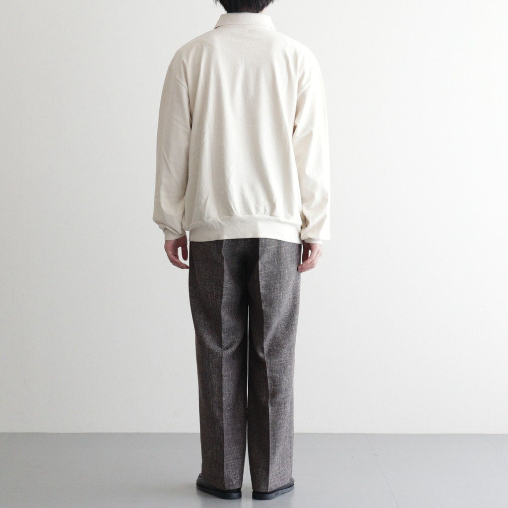 WOOL LINEN 1TUCK SLACKS #MIX BLACK [26S-BIS-PT03M]