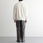 WOOL LINEN 1TUCK SLACKS #MIX BLACK [26S-BIS-PT03M]