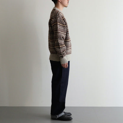 FAIR ISLE SWEATER #BEIGE [PMAS-KN05]