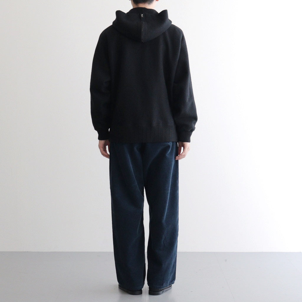 ZIP-FRONT ATHLETIC HOODIE #ONYX [252OJ-CT06]