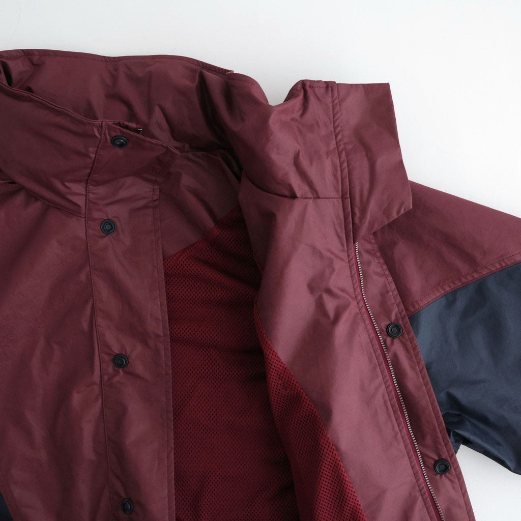 HOODED WIND BREAKER WAXFINISH #WINE/NAVY [DNS26B01-B]