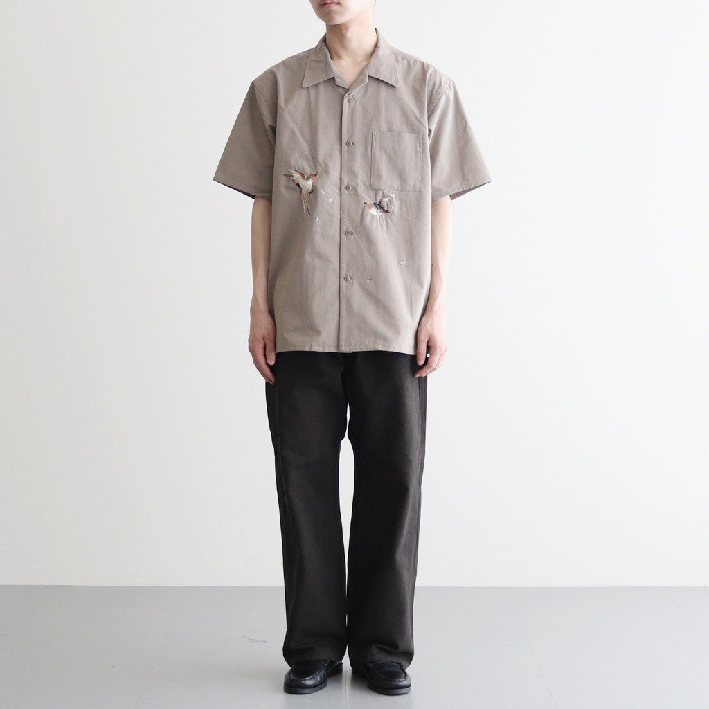 SILK NEP CLOTH SOUVENIR SHIRTS (Short-sleeve) #CELADON [251OJ-SH14]