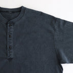 OPEN END COTTON PIGMENT DYE HENRY NECK P/O #120 NAVY [17052 66024]