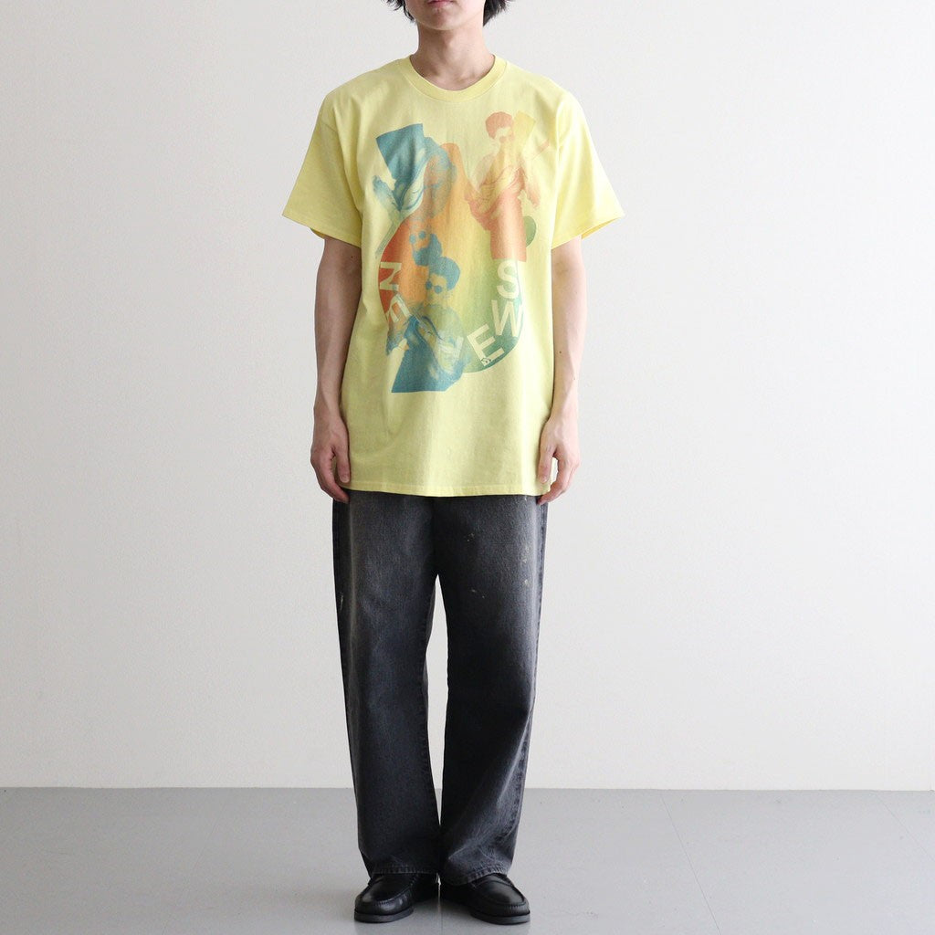 INKJET PRINT SHORT SLEEVE T-SHIRT #YELLOW [DNS25T05]