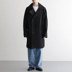 DOUBLE BREASTED HALF COAT #BLACK [SH-60-C-NUBCK-3]