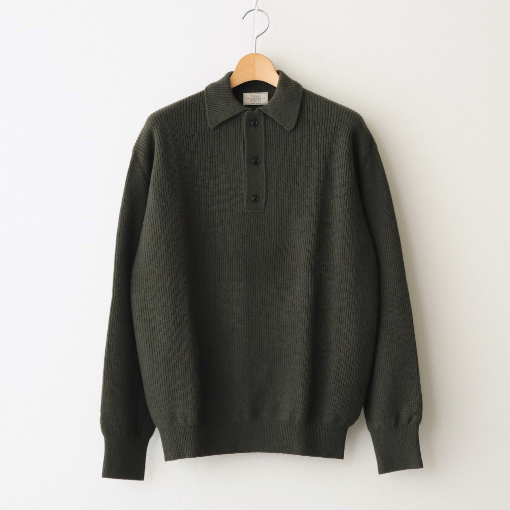 Wool Harf Cardigan ST Polo #KHAKI [NEP-AW2404]