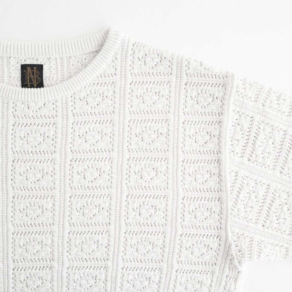 GRASSY LACE CREW NECK #WHITE [BN-26SL-028]