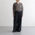 WASHED HIGH COUNT LINEN SKIPPER #BROWN [BN-26SL-015]