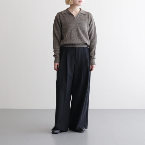 WASHED HIGH COUNT LINEN SKIPPER #BROWN [BN-26SL-015]