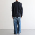 32G SMOOTH WOOL CLASSIC CREW NECK #CHARCOAL BLUE [BN-25FM-020]