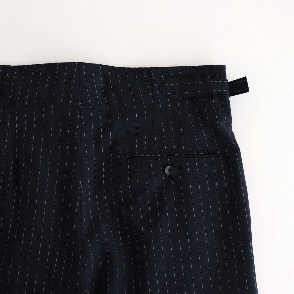 TWO TUCK MILITARY TROUSERS #NAVY STRIPE [M25C07PT01C]