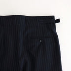 TWO TUCK MILITARY TROUSERS #NAVY STRIPE [M25C07PT01C]