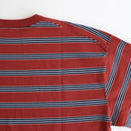 BORDER LONG SLEEVE TOP #N.REDxSAX [PMAT-CL02]