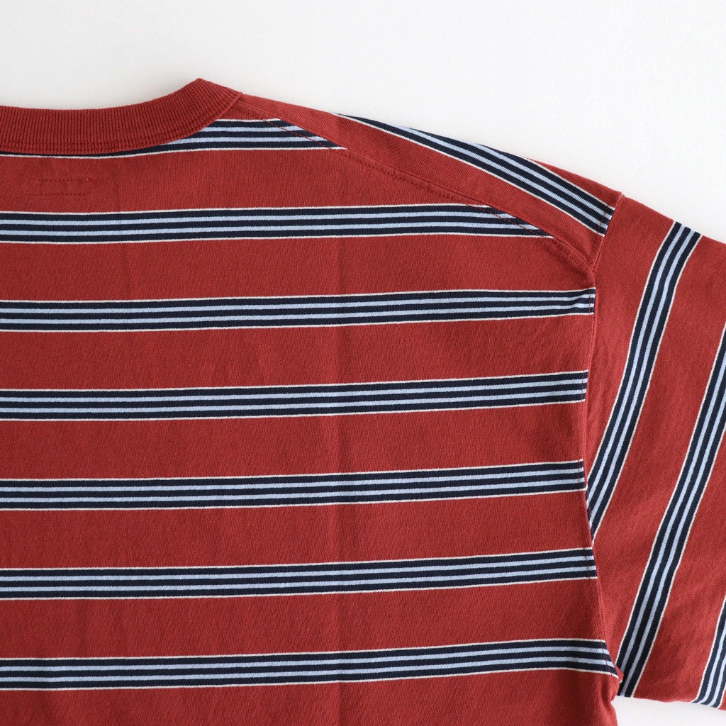 BORDER LONG SLEEVE TOP #N.REDxSAX [PMAT-CL02]