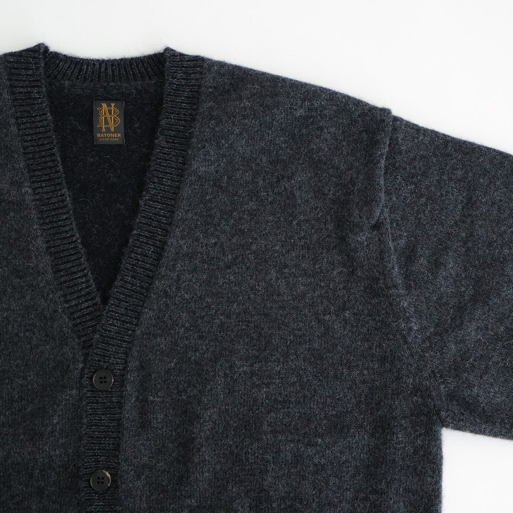 BABY ALPACA KURUMI TENJIKU V CARDIGAN #CHARCOAL [BN-25FM-059]