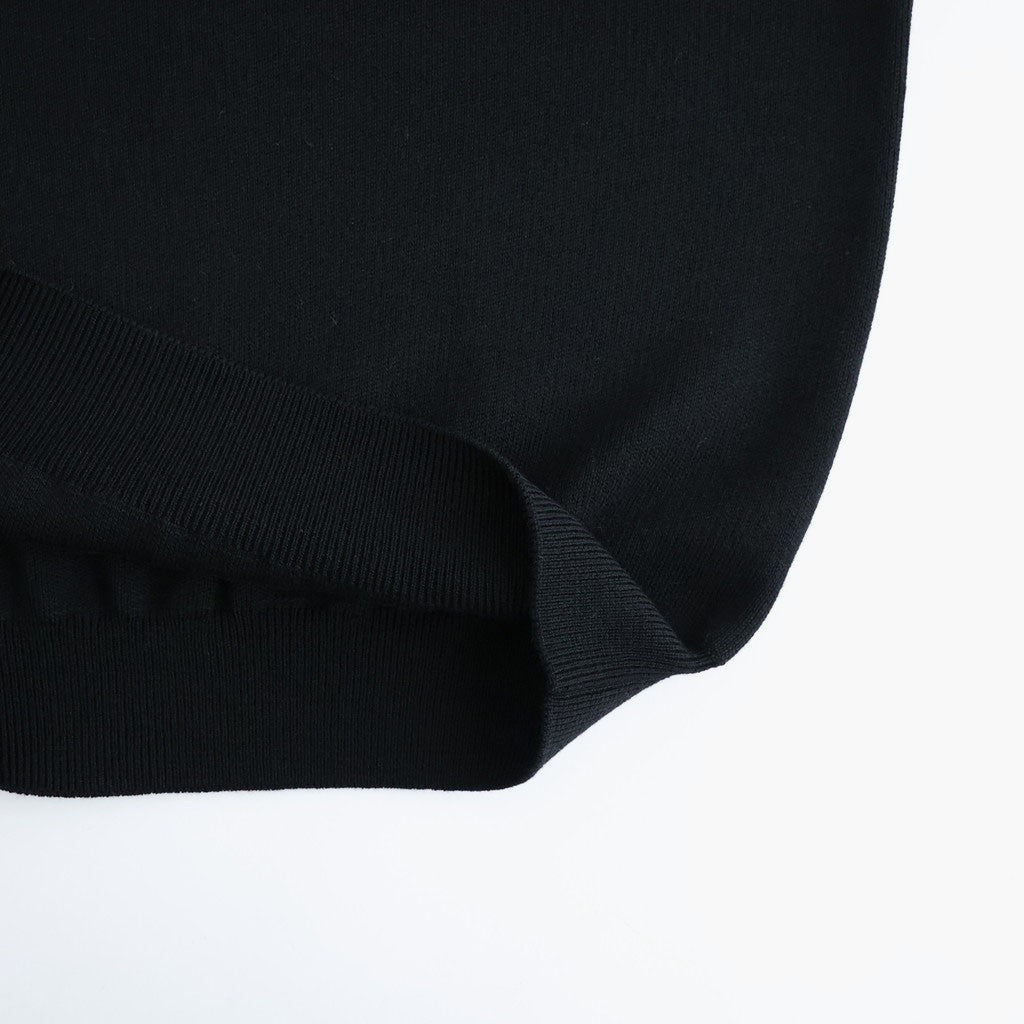 SOLID WOOL SMOOTH CREW NECK #BLACK [BN-26FM-056]