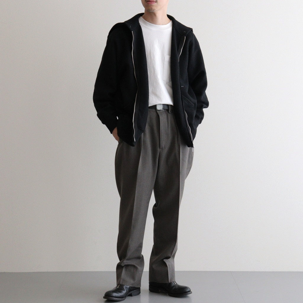 ZIP-FRONT ATHLETIC HOODIE #ONYX [252OJ-CT06]