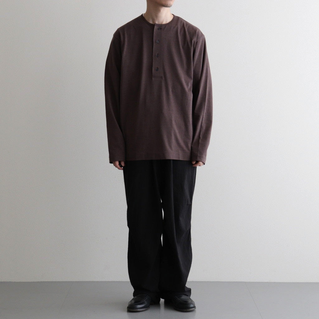 SLUB MIX SLEEPING LONG SLEEVE T-SHIRT #BROWN [BN-26SM-049]
