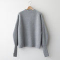 CASHMERE FOX FINGERHOLE BOAT NECK #GRAY [BN-25FL-041]