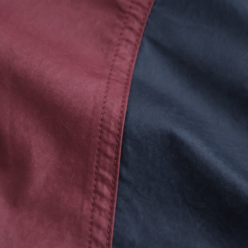 HOODED WIND BREAKER WAXFINISH #WINE/NAVY [DNS26B01-B]
