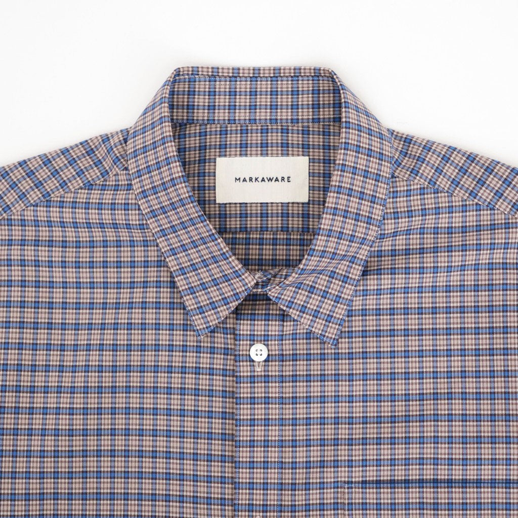 SQUARE SHIRT #BROWN CHECK [A26C11SH02C]
