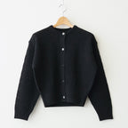GRASSY LACE CREW NECK CARDIGAN #BLACK [BN-26SL-029]