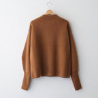 CASHMERE FOX FINGERHOLE BOAT NECK #CAMEL [BN-25FL-041]
