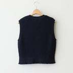 Cotton Snarl Yarn Knit Vest #NAVY [NEP-SS2533W]