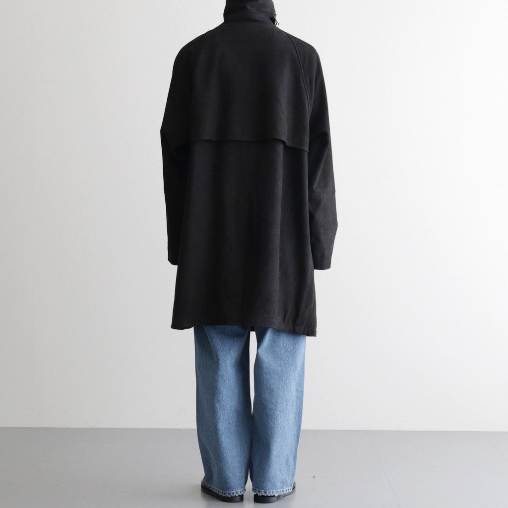DOUBLE BREASTED HALF COAT #BLACK [SH-60-C-NUBCK-3] - Diffusion